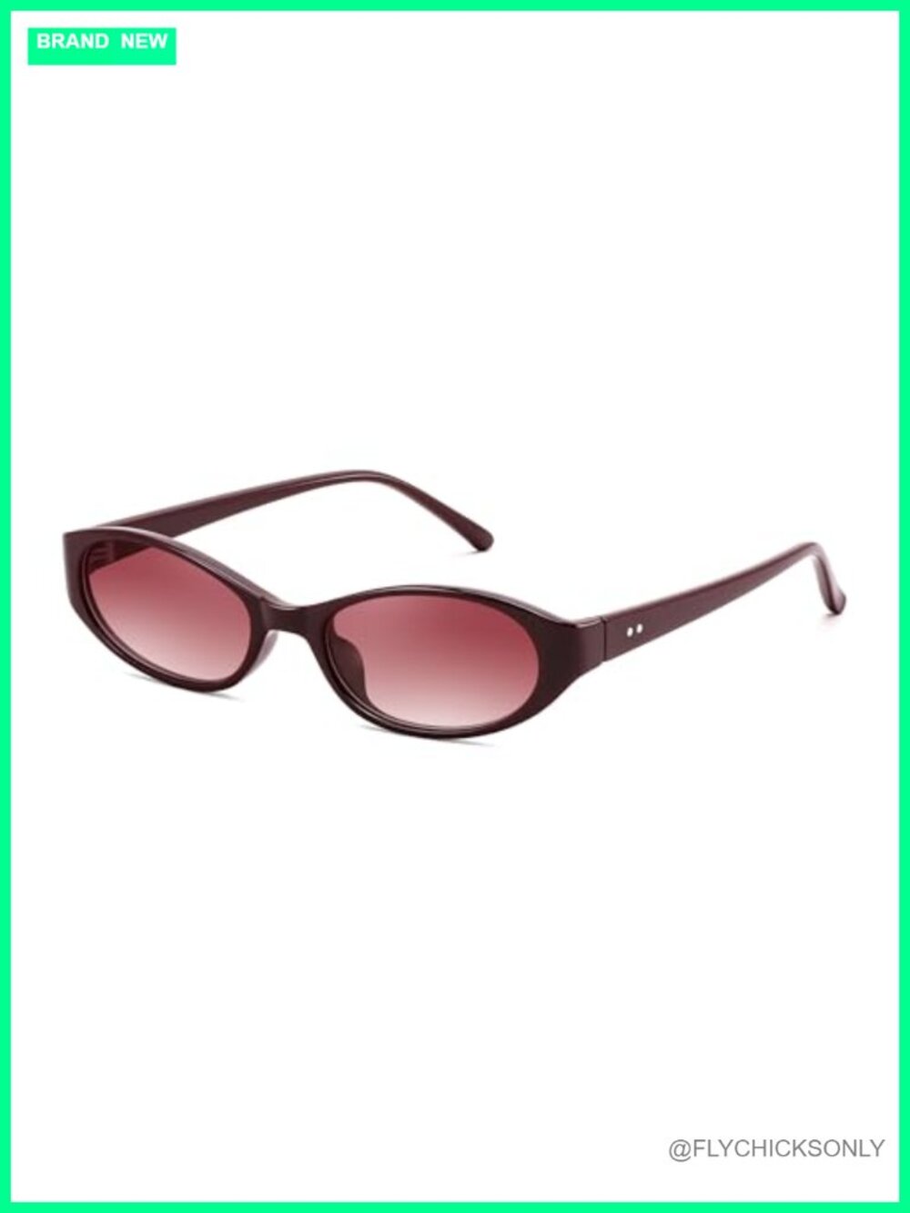 Retro Oval Cat Eye Sunglasses UV400 Slim Fit